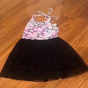 Star Splatter Paint Halter Dress with tule like skirt